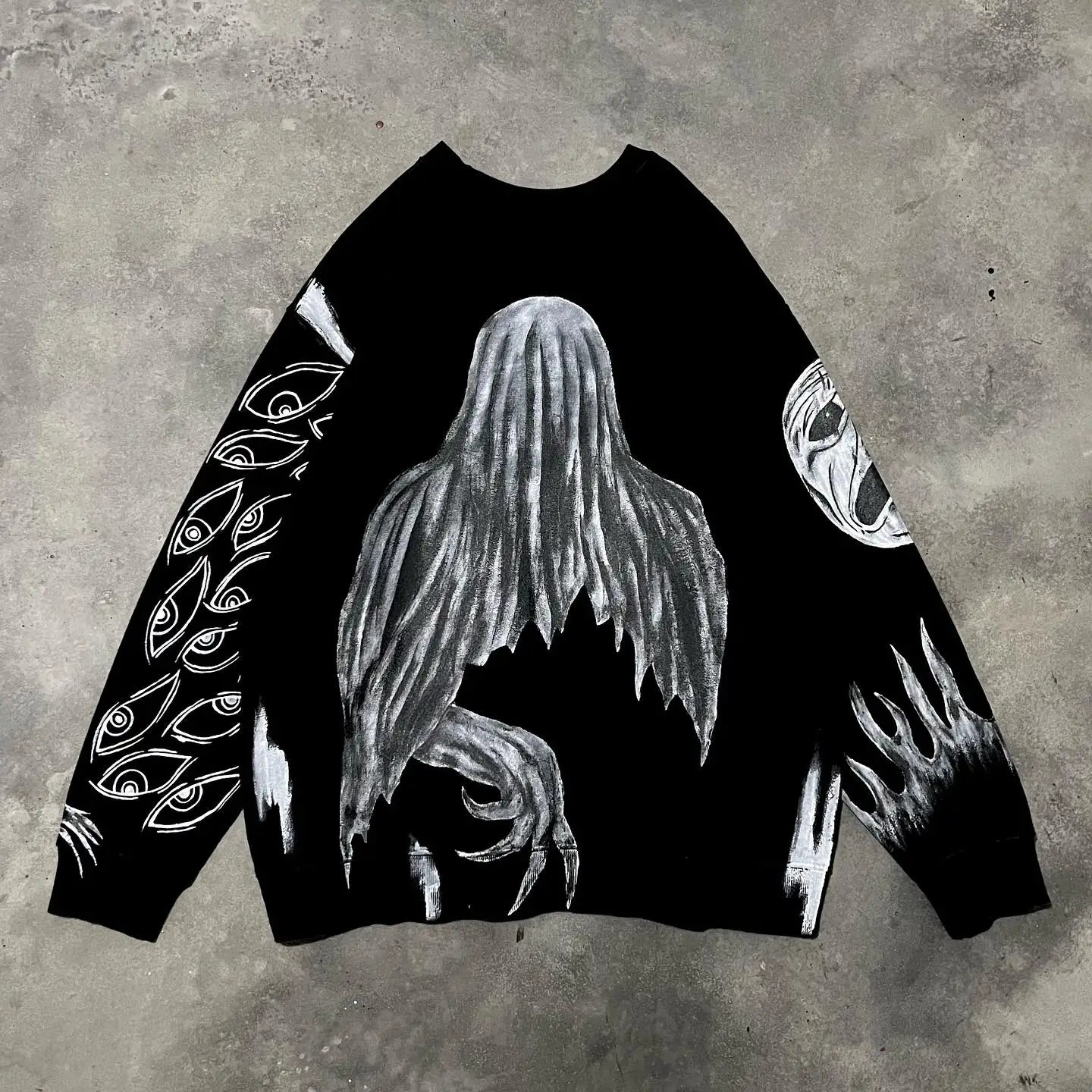 Harajuku Eerie Graphic Crewneck Sweater