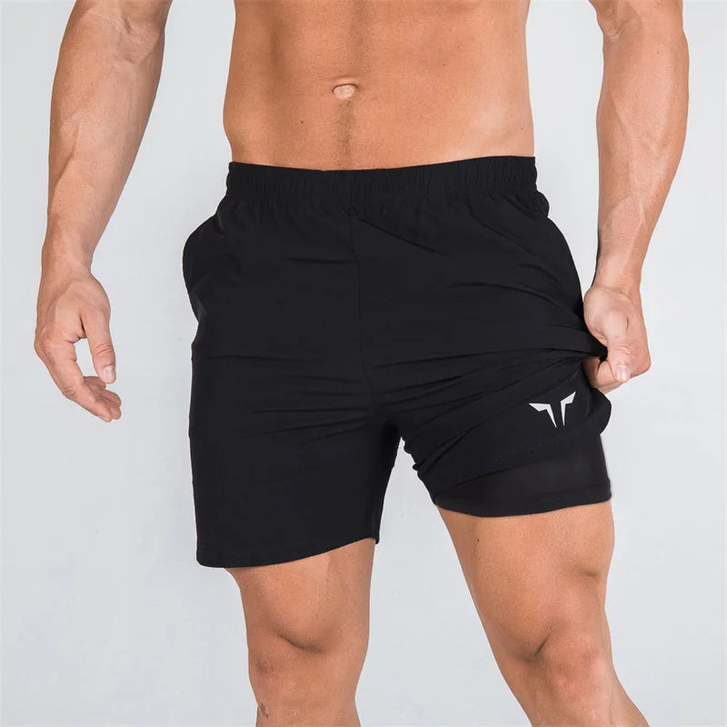 Breathable Double-Decker Fitness Shorts