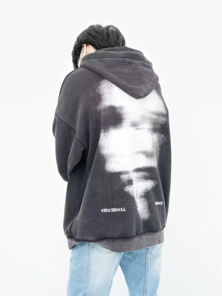 Graphic White Face Picture Hoodie