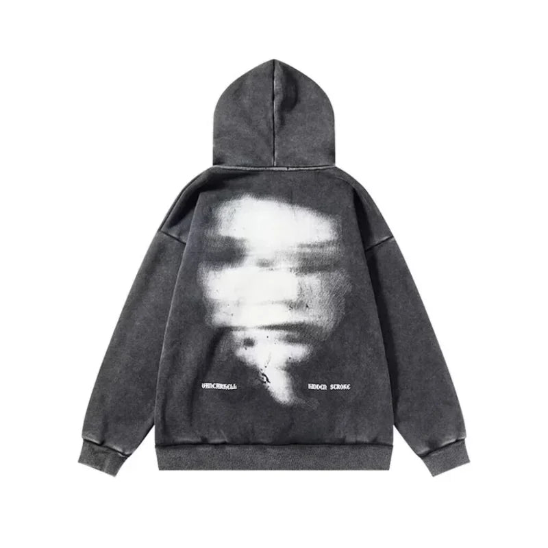 Graphic White Face Picture Hoodie