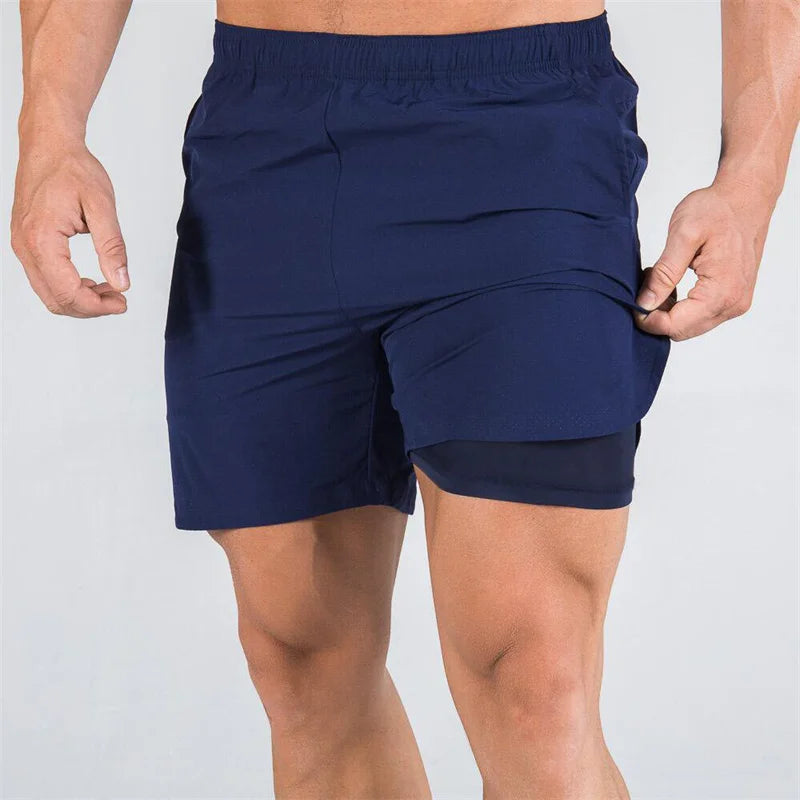 Breathable Double-Decker Fitness Shorts