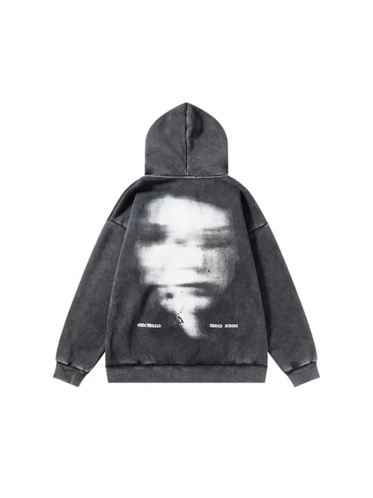 Graphic White Face Picture Hoodie