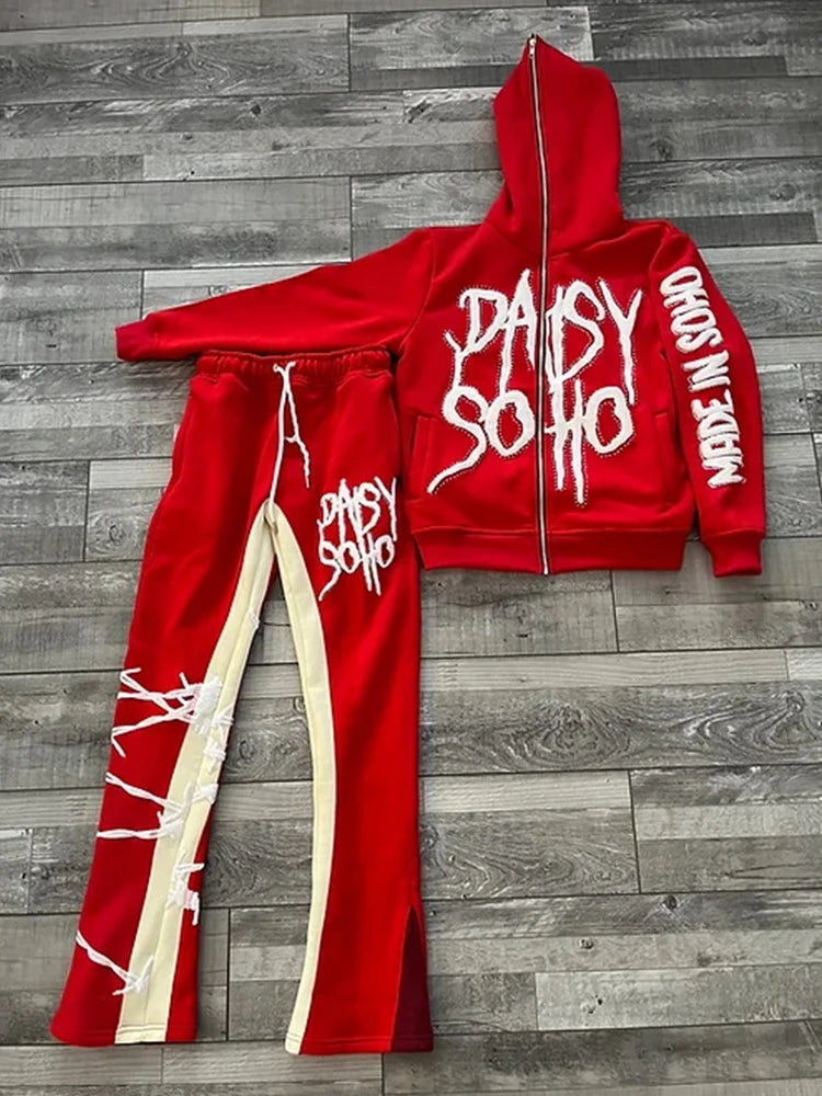 Y2K Print Hoodie-Pants