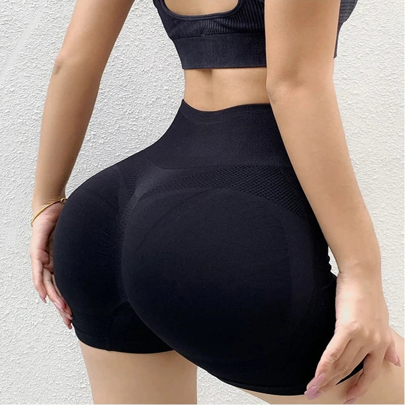 Womens Yoga High Waist Workout Shorts